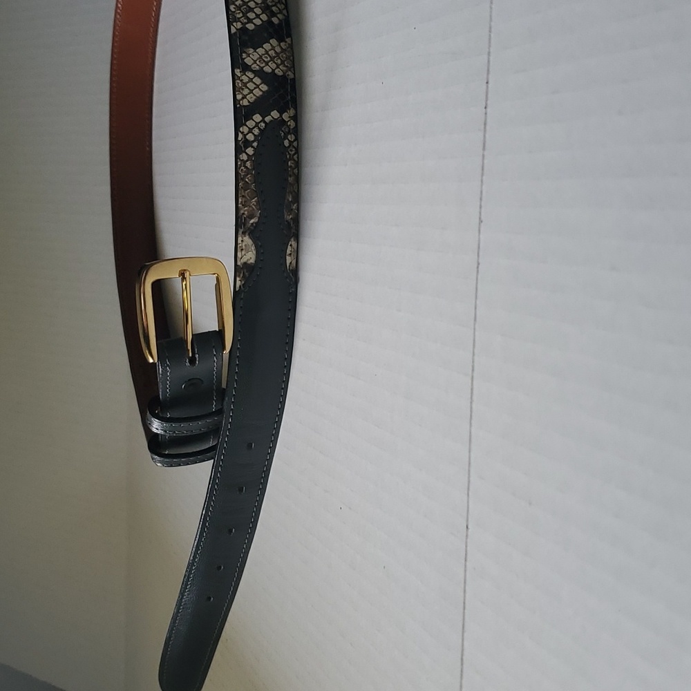 Snakeskin Genuine Leather Belt  sz 38 - Picture 9 of 13